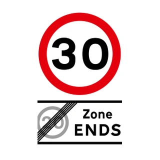 End of 20 mph zone