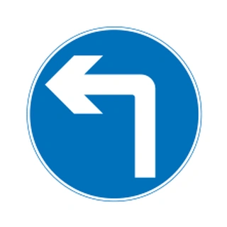 Turn left ahead (or right if symbol reversed)