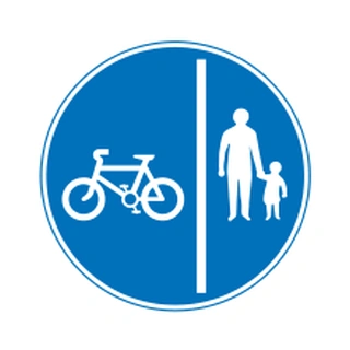 Segregated pedal cycle and pedestrian route
