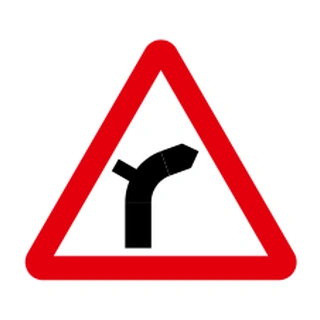 Side road on bend ahead