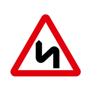 Double bend first to left (or right if symbol reversed)