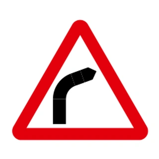 Bend to right (or left if symbol reversed)