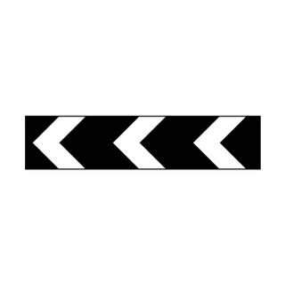 Sharp deviation of route to left (or right if reversed)