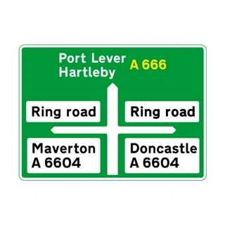 At the junction on non-primary and local routes