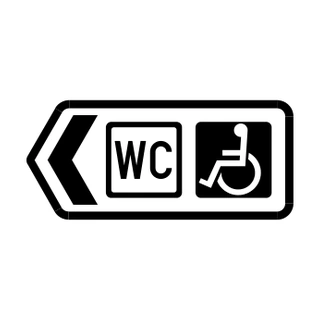 Direction to toilets with access for disabled