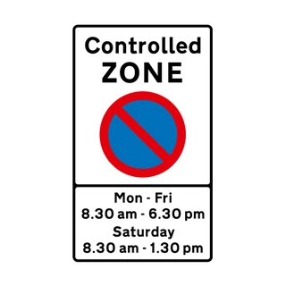 Entrance to controlled parking zone