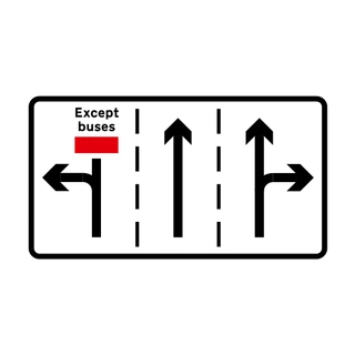 Appropriate traffic lanes at junction ahead