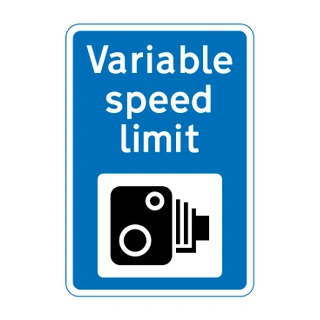 Variable speed limit with camera enforcement sign