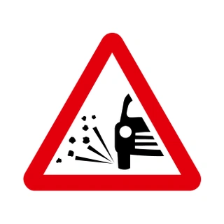 Temporary hazard at road works