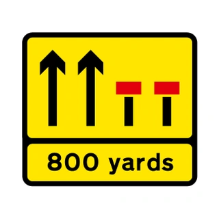 Lane restrictions at road works ahead (800 yards)