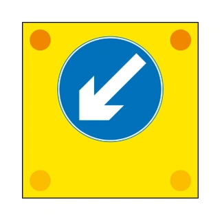 Keep left (temporary road works sign)