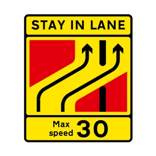 Temporary lane closure / stay in lane