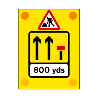 One lane crossover at contraflow road works (800 yards)